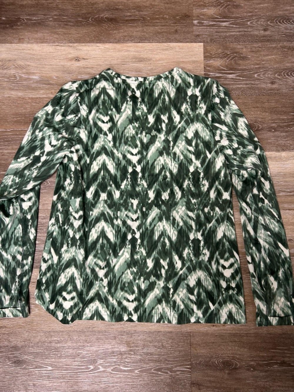Duluth Trading UPF Shirt Womens Large Green/Ivory Suit Up Swim Long Sleeve Beach - Picture 4 of 7